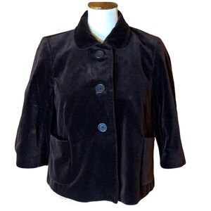 J. Crew brown velvet cropped blazer jacket Size 6